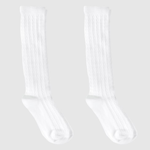 Girls white shop knee socks