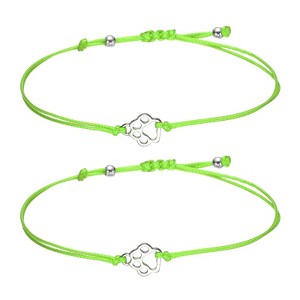 Unique Bargains Dog Cat Paw Bracelet Rope Bracelet Handmade Adjustable String 2 Pcs - 1 of 4