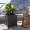 Tierra Verde 17-Inch x 17-Inch Flora Cube Planter Box with Tool-Free Connect System and Crafted From Recycled Materials, for Patios or Decks, Black - 2 of 4