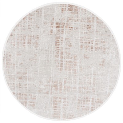 Mila MIL230 Power Loomed Indoor Area Rug - Ivory/Beige - 6'7" Round- Safavieh