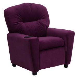Emma and Oliver Contemporary Kids Recliner with Cup Holder - 1 of 4