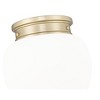 Gideon 1-Light Flush Mount Ceiling Light - Vintage Schoolhouse Glass, Dimmable, Damp Rated - 4 of 4