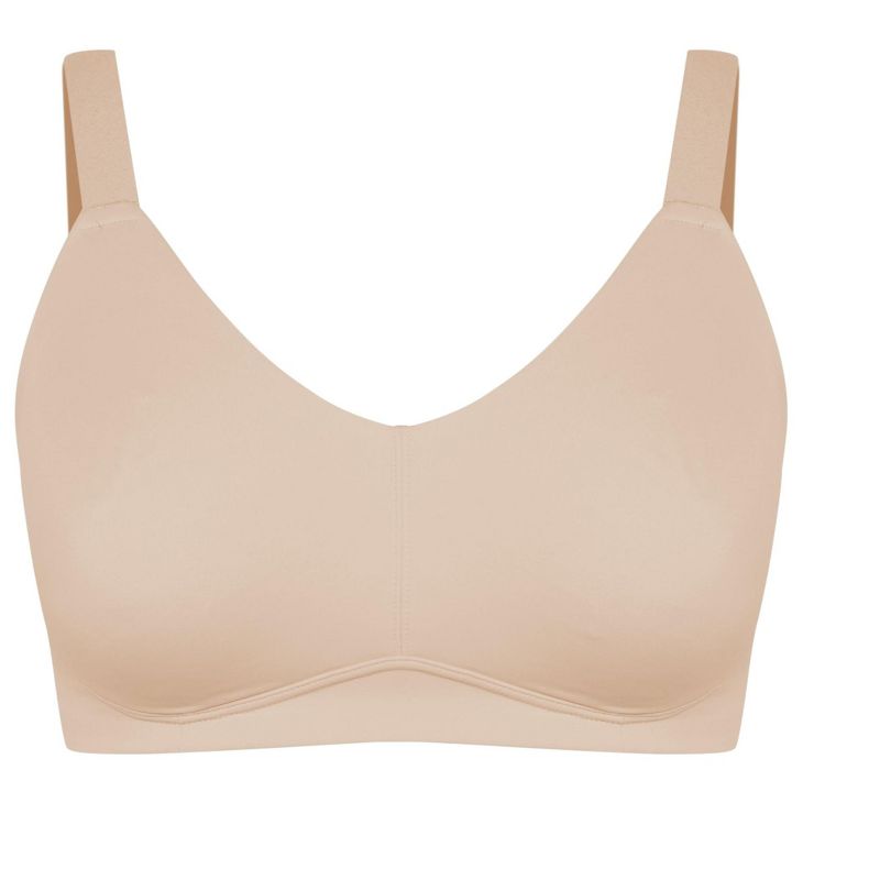 Women's Plus Size Wireless Smooth Back Bra - natural | AVENUE, 4 of 5