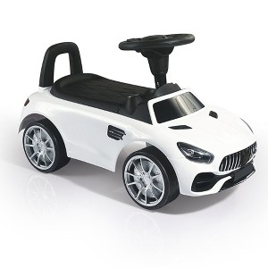 DOLU Ride-On Car for Toddlers, Foot-Powered Push Toy w/Horn for 12mo & Up, White - 1 of 4
