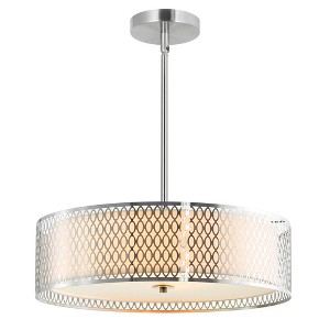 CWI Lighting Mikayla 5 Light Drum Shade Chandelier With Satin Nickel Finish - 1 of 4