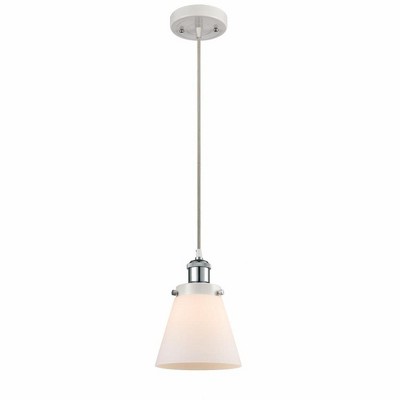 Cone - 1 Light Cord Hung Mini Pendant In Industrial Style-9 Inches Tall and 6 Inches Wide