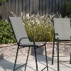 Merrick Lane Set of 2 Manado Series Metal Bar Height Patio Chairs with Gray Flex Comfort Material - 2 of 4