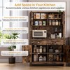 63'' Tall Kitchen Pantry Storage Cabinet with Microwave Stand, Drawers & Glass Doors, Farmhouse Hutch Cabinet Coffee Bar Station for Apartments - 3 of 4