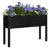 vidaXL Solid Wood Garden Planter - Elevated Wooden Planter Box for Outdoor Use, Weather-Resistant, Rectangular Design, Black, 43.3"x12.2"x27.6" - 4 of 4