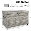 200-Gallon Wicker Patio Deck Box with Wheels, All-Weather Rattan Storage Bin for Patio Cushions, Pool Supplies, Garden Tools – Koiai - 4 of 4