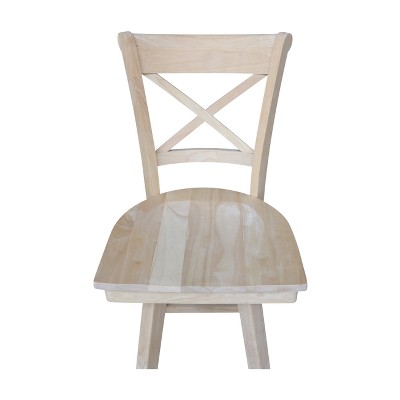 Charlotte 24" Unfinished Solid Wood Swivel Counter Height Stool