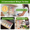 NewHome"6-in-1 Bamboo Plastic Wrap, Foil & Ziplock Bag Organizer with Cutter for Kitchen Drawer Storage"Yellow - 4 of 4