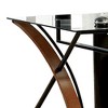 Royal Hampton Glass Top Computer Desk with Z Shaped Metal Legs, Brown and Black - 3 of 4
