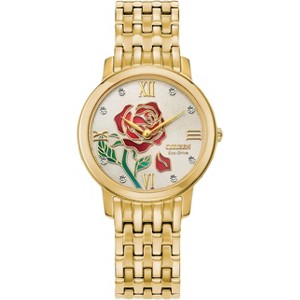 Citizen Disney Eco-Drive Quartz 2-Hand Women's Watch featuring Princess Beller in Gold IP Stainless Steel Bracelet - 1 of 4