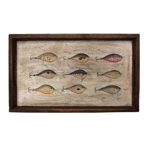 Beachcombers Pine Wood Tray with Lures - 1 of 2