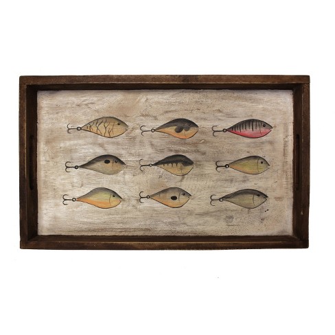 Beachcombers Pine Wood Tray with Lures - image 1 of 2