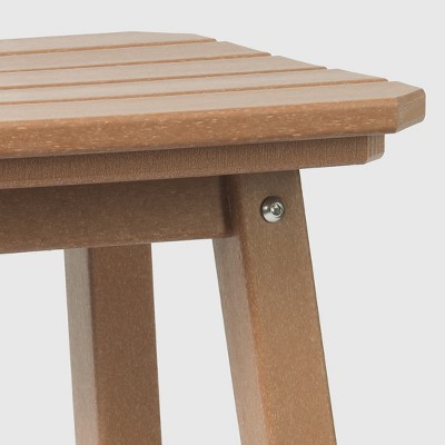 29" Brown HDPE Outdoor Armless Bar Stools Set of 2