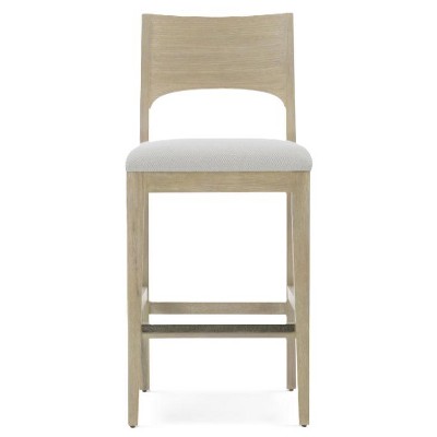 Transitional Dune Finish Adjustable White Oak Bar Stool
