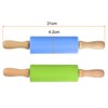 Unique Bargains Silicone Smooth Non-Stick Wooden Handle Kitchen Rolling Pin 2 Pcs - 2 of 4