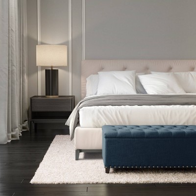 Boston Tufted Fabric Storage Ottoman - CorLiving