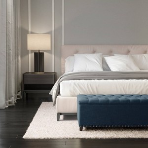 Boston Tufted Fabric Storage Ottoman - CorLiving - 1 of 4