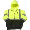 Forester Single Weight Class 3 Hi-Vis Zippered Hooded Sweatshirt w/ Drawstring - Green - Small - 2 of 3