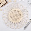 Saro Lifestyle Spiral Loops Rattan Placemat (Set of 4), Beige, 15"x15" - 4 of 4