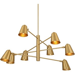 Possini Euro Design Possini Euro Meyers 41" Wide Warm Brass 8-Light Chandelier - 1 of 4