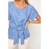 WEST K Women's Molly Dolman Sleeve Tie Front Blouse - 4 of 4