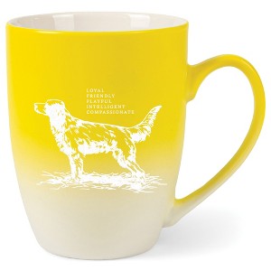 Elanze Designs 12 Ounce Ceramic Decorative Laser Engraved Giftable Novelty Tea Coffee Cup Mug Yellow and White Dog Loyal Friendly Playful Intelligent - 1 of 4