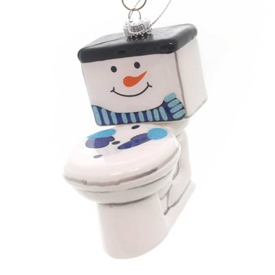 Holiday Ornament 4.0" Frosty The Toilet Snowman John Bathroom  -  Tree Ornaments