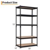 5-Tier Heavy Duty Metal Shelving Unit, 72"H Adjustable Rack for Garage/Basement, 2000LBS Capacity - 2 of 4