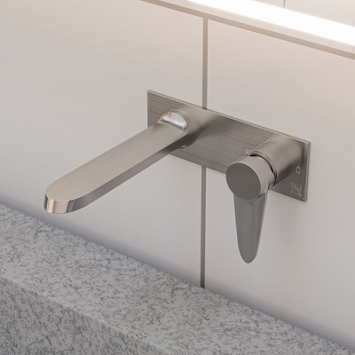 ALFI AB1772-BN Brushed Nickel Wall Mounted Modern Bathroom Faucet