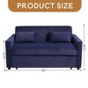 Futon Sofa Bed,3-in-1 Multi-Functional Corduroy Sleeper Couch Pull-Out Bed,Adjustable Backrest and Pillows - Leovsnove - 3 of 4