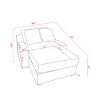 VASIP Modern Beige Sleeper Sofa Bed - Luxury Corduroy Upholstery Couch with Chaise | Convertible Daybed for Living Room - 4 of 4