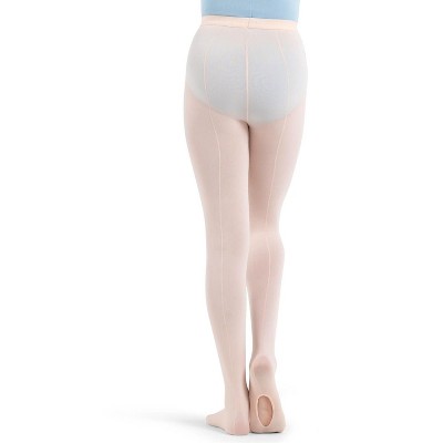 Capezio Ballet Pink Ultra Soft Self Knit Waistband Transition Tight, Child  One Size