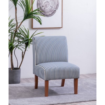 Armless Slipper Accent Chair Striped - WOVENBYRD