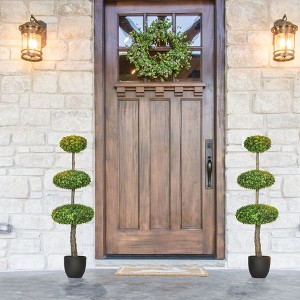 NicBex Artificial Ball Topiary Trees Plants Indoor, Faux Fake Plants in Pot 2 Ball for Home Office Living Room Decor - 1 of 4