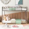 NicBex Twin Size Bunk Bed Low Level Design Steel Rack Bed Frame with Guardrails and Ladder, Space Saving, No Spring Box Required - 2 of 4