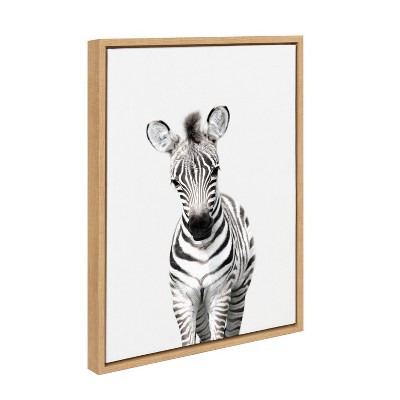 Natural Framed Baby Zebra Canvas Print, 18" x 24"