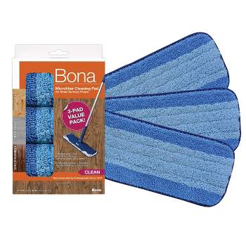 Bona Cleaning Products Reusable Mop Refill Multi Surface Microfiber Cleaning & Mopping Pads Value Pack - Unscented - 3ct