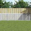 vidaXL Galvanized Steel Chicken Cage with Roof, Multiuse Chicken House with Mesh Design and Convenient Access, Size 394.9"x38.6"x35.4", Anthracite - 2 of 4