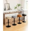 MAYEERTY Round Storage Bar Stools Set of 2 - Khaki Faux Leather, Height Adjustable, 360¡ã Swivel, Armless Metal Frame for Kitchen/Dining - 2 of 4