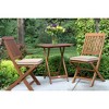 Outdoor Interiors Eucalyptus Wood 3-Piece Square Foldable Bistro Outdoor Furniture Patio Set, Table and 2 Chairs with Cushions - 4 of 4