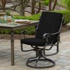 ARDEN Outdoor Midback Chair Cushion, 18 x 16.5, Rain-Proof, Fade Resistant Black Leala - 2 of 4