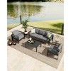 4-Piece Outdoor Patio Sofa Set with Aluminum Frame, Removable Cushions and Coffee Table for Backyard and Porch - 4 of 4