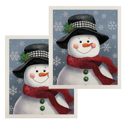 Briarwood Lane Smiling Snowman Swedish Dishcloth (2-pack)