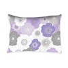 Bacati - Watercolor Floral Purple Gray 3 pc Toddler Bed Sheet Set - 3 of 4