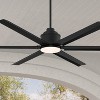 65" Casa Vieja Modern Industrial Outdoor Ceiling Fan with Dimmable LED Light Remote Control Matte Black Wet for Patio Exterior - 2 of 4