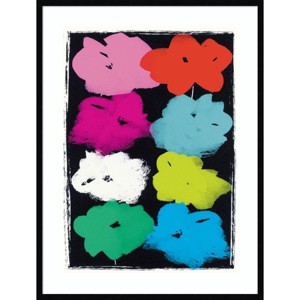 31" x 41" Warhol Flowers by Jenny Frean Wood Framed Wall Art Print - Amanti Art: Contemporary Botanical Lithograph, Vertical Display - 1 of 4